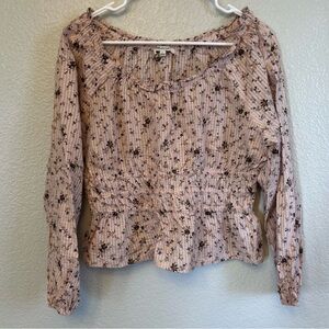 Madewell Sophia Top Bouquet Floral Size Large Pink Cottage Core Excellent